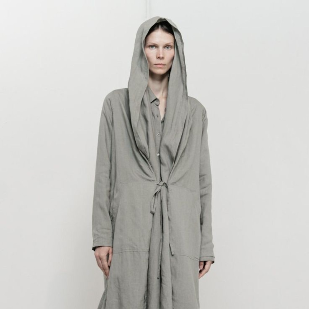 Nicholas K Long Gray Duster Coat, M - Picture 5 of 8